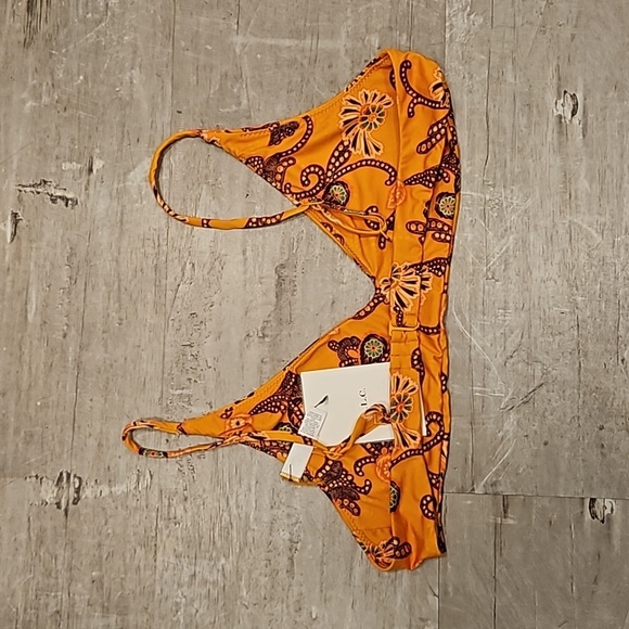 💕A.L.C.💕 Cleo Scoop Bikini Top ~ Orange Multi-Color Paisley Print XL NWT - Picture 5 of 10